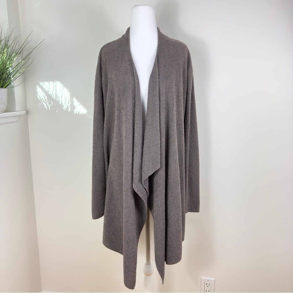 Barefoot Dreams Cozy‎ Chic Lite Drape Cardigan Grey Lg/XL Cabincore Travel